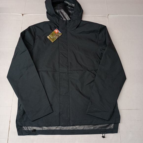 Ozark Trail Rain Jacket Men's Size M Gray Stone Waterproof Hooded Lined Pockets - Picture 1 of 10